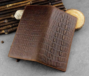Top Crocodile Style Men Wallets Male Purse Brown