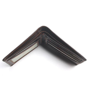 Vintage Cowhide Flower Wallet Men Leather Money Bag