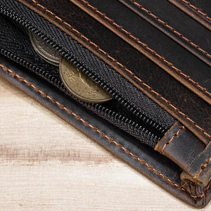 Leather Bifold Travel Wallet with ID Window and RFID Blocking