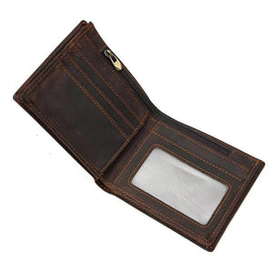 Leather Bifold Travel Wallet with ID Window and RFID Blocking