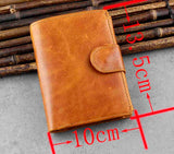 Real Leather Short Hasp Wallet Men Brown