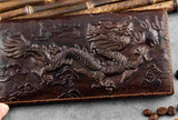 Dragon Real Leather Long Wallet Men's High Billfold Purse