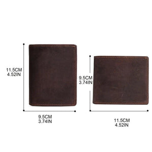 Men's RFID Blocking Leather Wallet Bifold Slim Short Vintage Purse Money