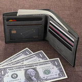 Men's Engraving Photo Wallet Vintage Short Wallet Personalized Gift