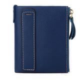 Men's Leather Wallet Double Zipper Coin Purse Short Oil Wax Leather Wallet