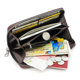 Men's Leather Zipper Long Wallet Large Capacity Handbag