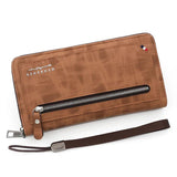Men's Leather Zipper Long Wallet Large Capacity Handbag