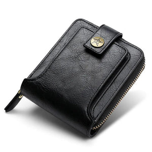 Vintage Small Men Wallet Pu Leather Short Purse Men Hasp Zipper Clutch Solid