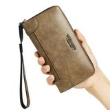 Men's PU Leather Clutch Wallet Multi-Card Large Capacity Handbag