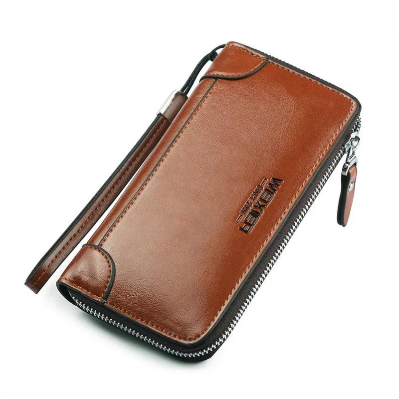 Men's PU Leather Clutch Wallet Multi-Card Large Capacity Handbag