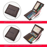 Men's Cowhide Leather Vertical Wallet