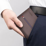 Men's Cowhide Leather Vertical Wallet