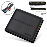 Men's Cowhide Leather Vertical Wallet