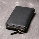 Cowhide Man Clutch Bag Soft Leather Long Wallet 6.5 Inch Mobile P