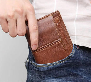 Men's Short Wallet Horizontal & Vertical Multi-Card Solid Wallet