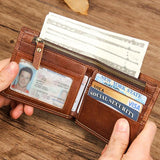 Men's Short Wallet Horizontal & Vertical Multi-Card Solid Wallet