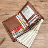Men's Short Wallet Horizontal & Vertical Multi-Card Solid Wallet