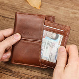Men's Short Wallet Horizontal & Vertical Multi-Card Solid Wallet