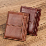 Men's Short Wallet Horizontal & Vertical Multi-Card Solid Wallet
