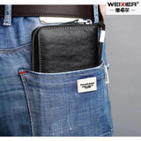 WEIXIER RFID Blocking Leather Wallet Men's Vintage Long Business Purse