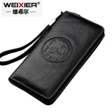 WEIXIER RFID Blocking Leather Wallet Men's Vintage Long Business Purse