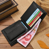Men's Cow Leather Wallet Slim Small Short Business Purse