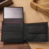 Men's Cow Leather Wallet Slim Small Short Business Purse