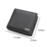 Men's Cow Leather Wallet Slim Small Short Business Purse
