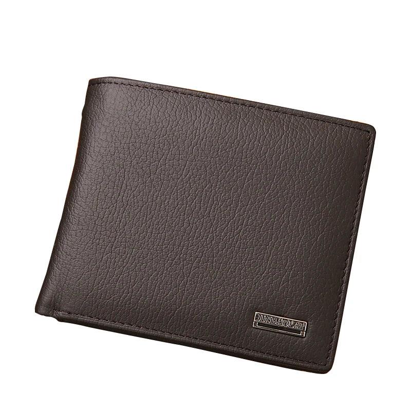 Men's Cow Leather Wallet Slim Small Short Business Purse