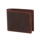 Vintage 100% Leather Wallet Men Bifold Functional