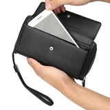 PU Leather Men's Clutch Wallets Zipper Business Solid Male Purses