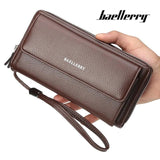 PU Leather Men's Clutch Wallets Zipper Business Solid Male Purses