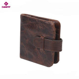 Men's Retro Crazy Wallet Folding Buckle High Oil Wax Leather Wallet
