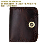 Cowboy Style Men's Wallet Retro High Capacity Genuine Leather Purse