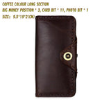 Cowboy Style Men's Wallet Retro High Capacity Genuine Leather Purse