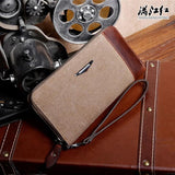 Men's Canvas Long Wallet Multi-Card Business Hand Bag