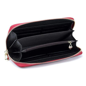 Large Capacity Leather Wallet Women Handbag Long Zipper Soft Leather Handbag