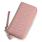 RFID Women's Handbag Long Organ Wallet Solid Large Capacity Leather Zipper Bag