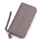 RFID Women's Handbag Long Organ Wallet Solid Large Capacity Leather Zipper Bag