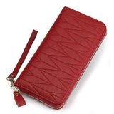RFID Women's Handbag Long Organ Wallet Solid Large Capacity Leather Zipper Bag