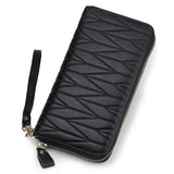 RFID Women's Handbag Long Organ Wallet Solid Large Capacity Leather Zipper Bag
