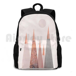 Blush And Copper Mountain Tops Outdoor Hiking Backpack Waterproof