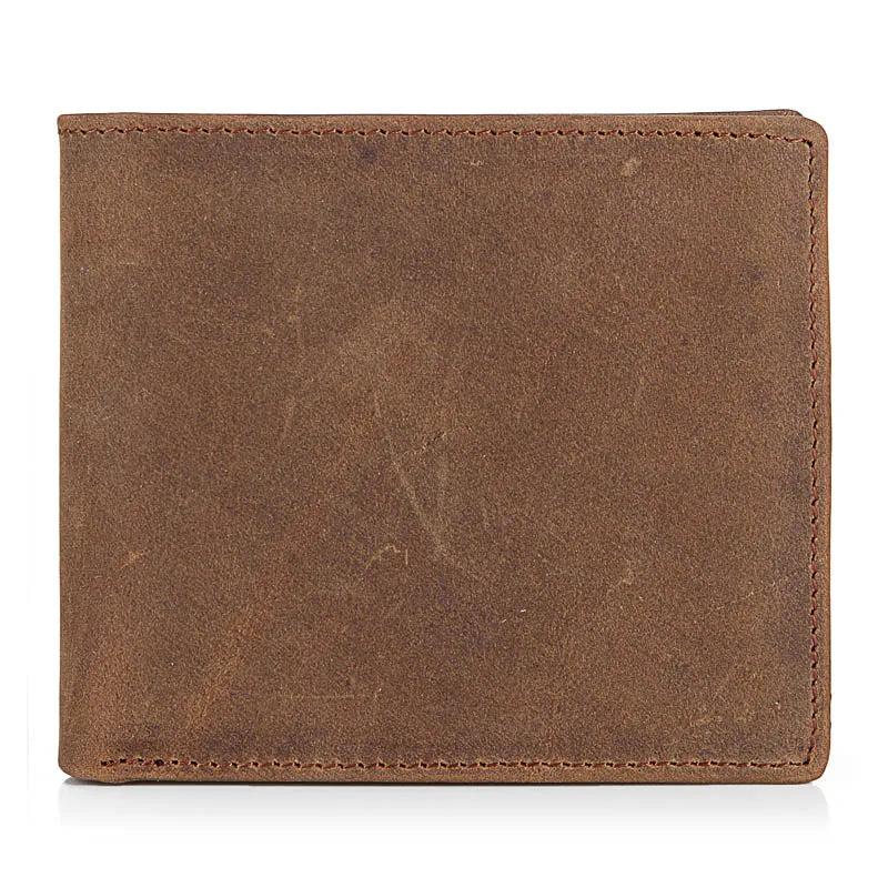 Vintage Cowhide Mens Wallet Crazy Horse Leather Man Purse Male Credit&id