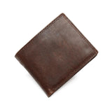 Vintage Short Men Wallets Cowhide Crazy Horse Leather