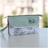 Floral Printing Organizer Wallet Women Flower Bow Small Money Clutch Bag