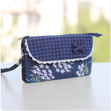 Floral Printing Organizer Wallet Women Flower Bow Small Money Clutch Bag