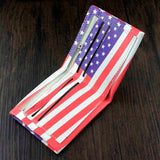 U.S. Flag Slim Wallet Purse w/ Safe Chain for Boys
