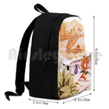 Vintage Orange Bird Outdoor Hiking Backpack