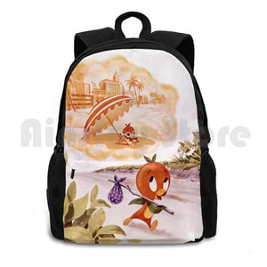 Vintage Orange Bird Outdoor Hiking Backpack
