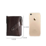 RFID Men's Short Hand Bag Oil Wax Leather Wallet